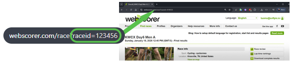 Finding Race ID in Webscorer